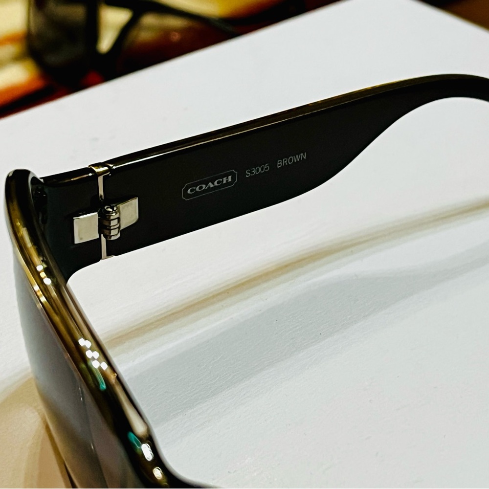 Coach Cocoa Sunglasses with Gold Detail - Picture 4 of 9